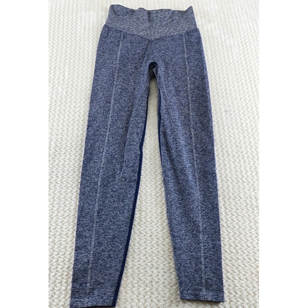PINK Active Leggings Women's small Navy Blue High Waist Full Length Marled Yoga